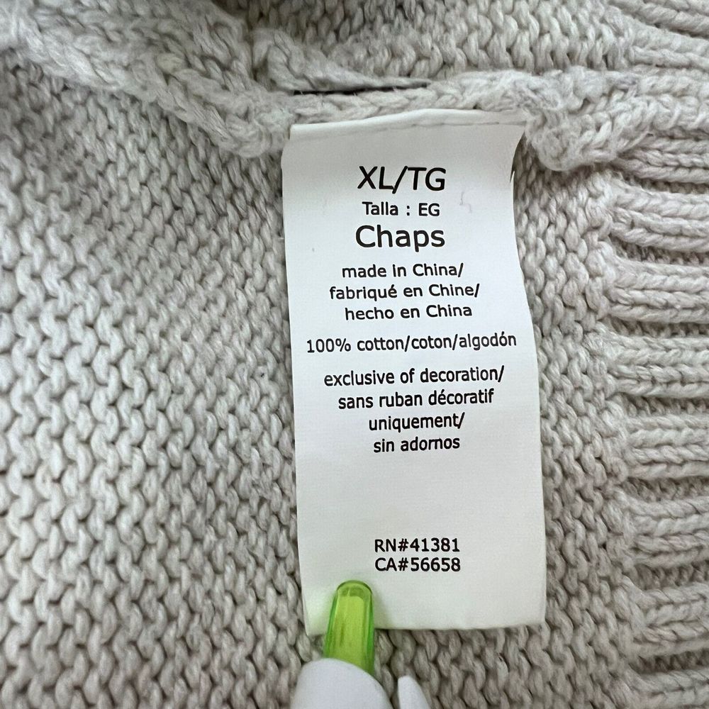 Chaps Fair Isle Nordic Cotton Pullover Mens XL Mock Neck Sweater Apres Chalet - Picture 6 of 16